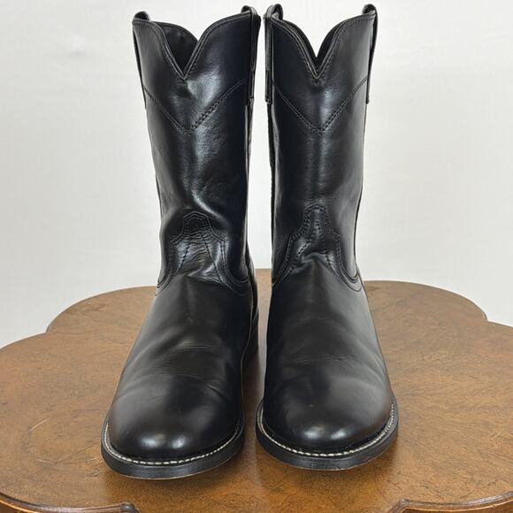 Laredo Black Leather Western Boots Tonal Stitching Men\'s 8.5D Style 1698 main image 4